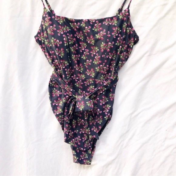 J.CREW | NWT TOPSTITCHED TIE WAIST ONE PIECE IN TWILIGHT BERRY SIZE 12 - Picture 5 of 11